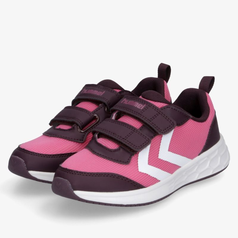 Leichte atmungsaktive Sportschuhe in Pink und Bordeaux mit Klettverschlüssen und rutschfester Sohle, modernes Design