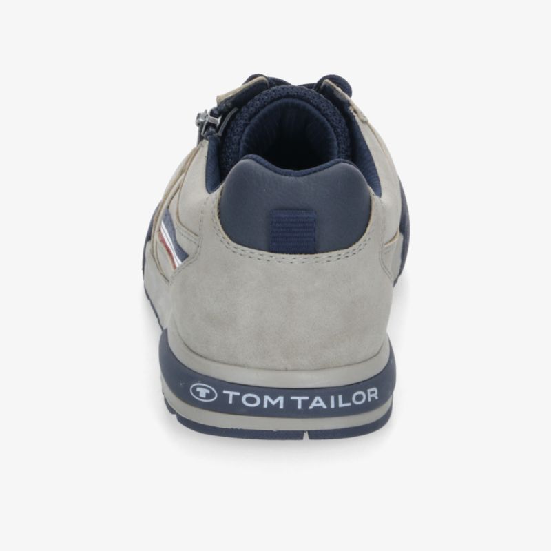 Tom Tailor Sneaker in Grau, Rückansicht, bequeme Polsterung und langlebige, rutschfeste Sohle sichtbar