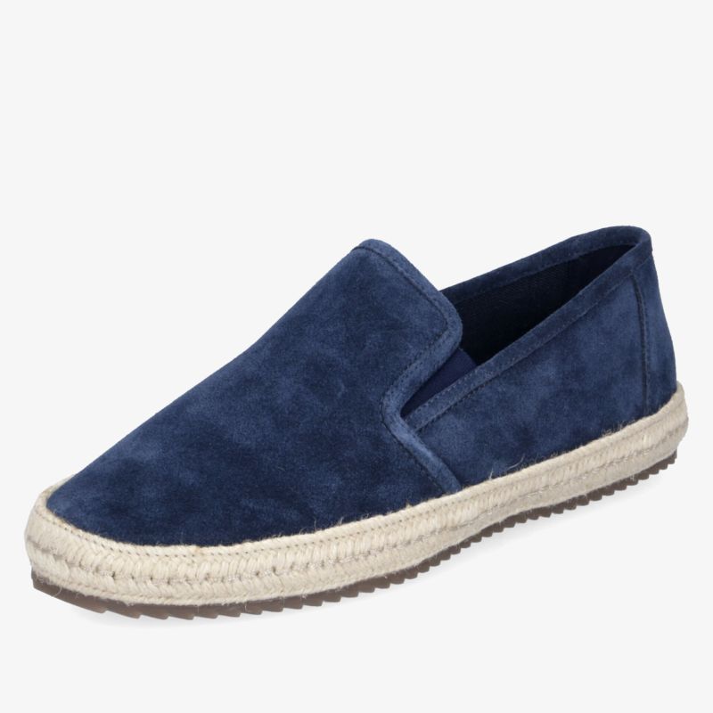Blauer Espadrille-Schuh mit rutschfester Sohle und bequemer Passform, ideal für sommerliche Anlässe