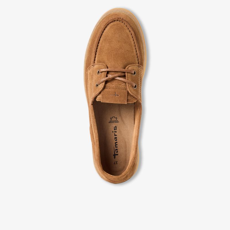 Hellbrauner Wildleder Schnürschuh mit weicher, komfortabler Passform und lässigem Design