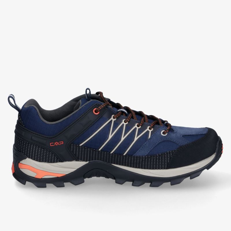 Robuster und bequemer Wanderschuh in Blau mit rutschfester Sohle und stabilen Schnürsenkeln, ideal für Outdoor-Abenteuer.