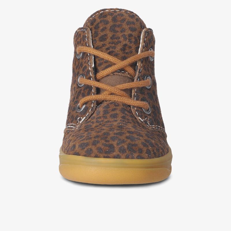 Leopardgemusterter Schnürboot mit robuster Gummisohle, komfortabel und modisch für vielseitigen Alltag