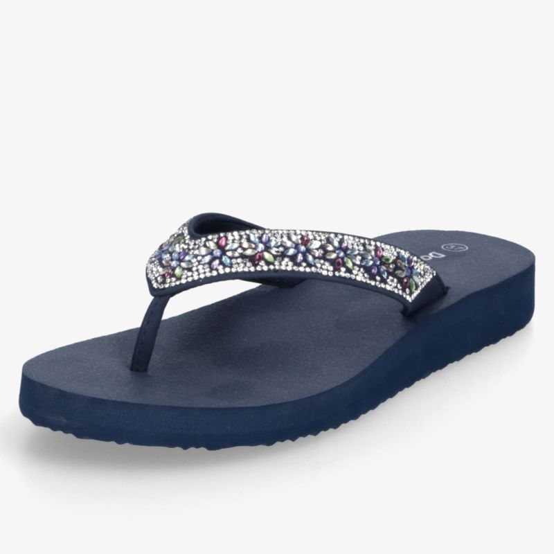 Bequemer Flipflop mit gepolsterter Sohle und glitzerndem Riemen, ideal für den Sommer, leichte und modische Sandale