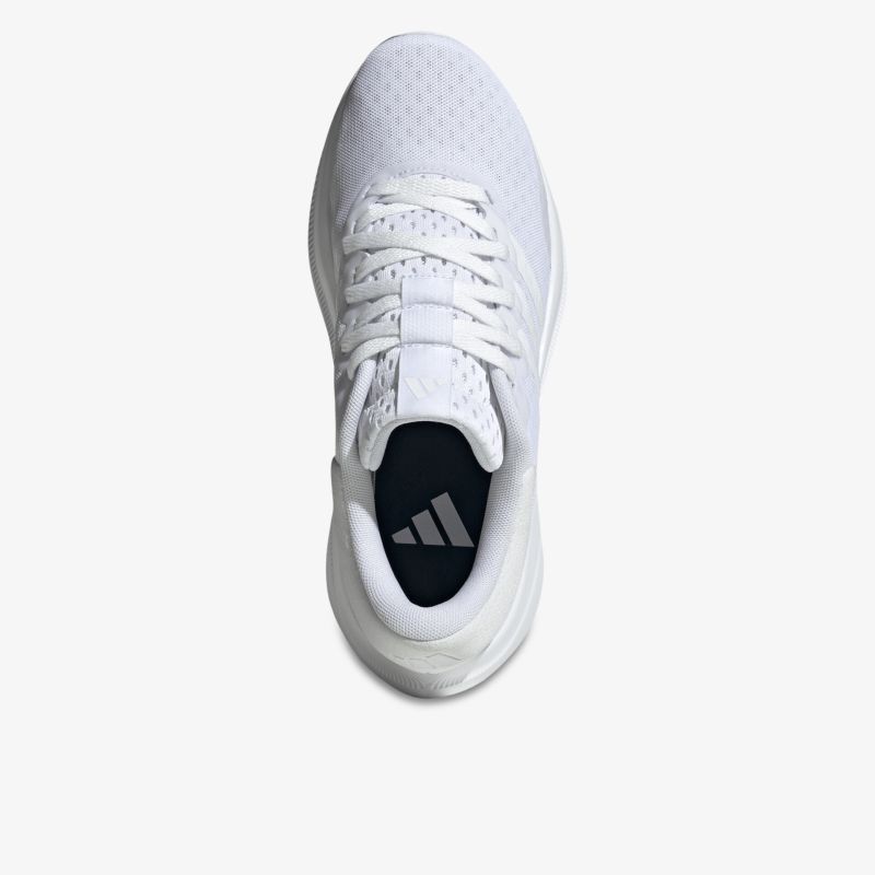 Leichter weißer Sportschuh mit atmungsaktivem Obermaterial und bequemen Schnürsenkeln
