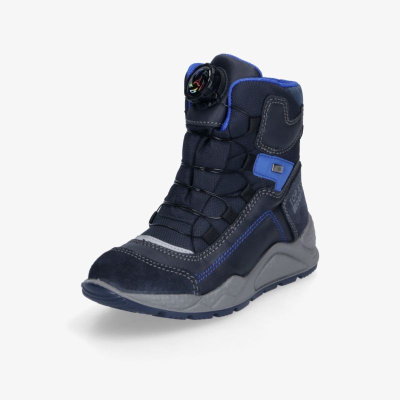 Sportlicher blauer Winterstiefel mit robuster, rutschfester Sohle und bequemer, warmer Polsterung