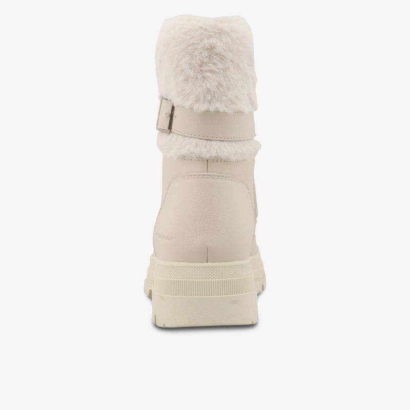 Winterstiefel mit weichem Fellbesatz und robuster rutschfester Sohle, bequem und warm für kalte Tage, Rückansicht