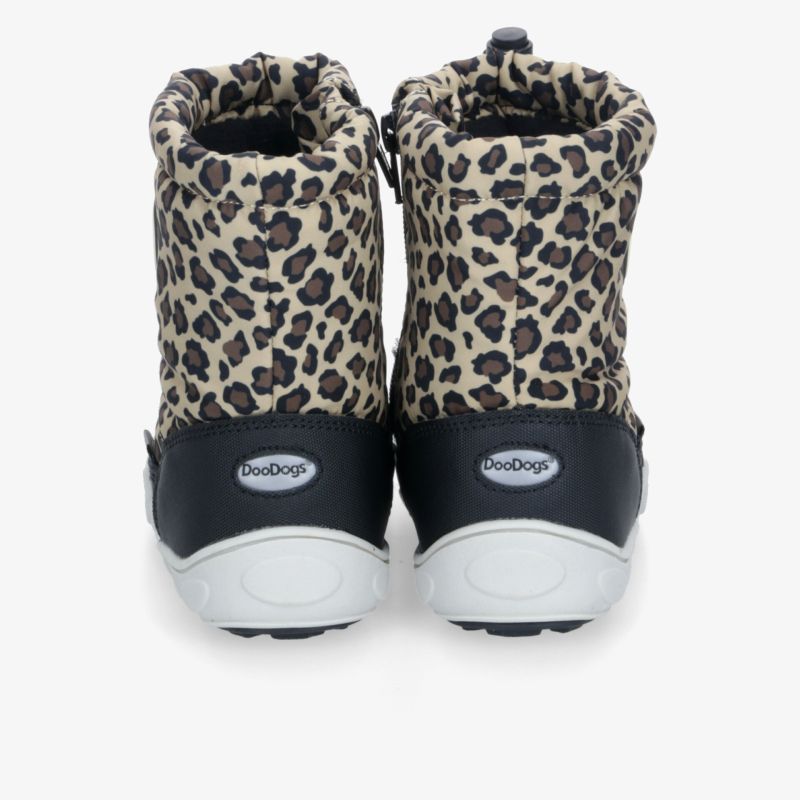 Robuste und wärmende Schuhe mit gepolstertem Schaft und modischem Leopardenmuster, rutschfeste Sohle inklusive