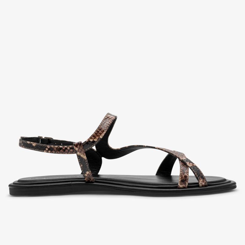 Flache Sandale mit verstellbarem Riemen und leichtem, flexiblem Sohlendesign für hohen Tragekomfort