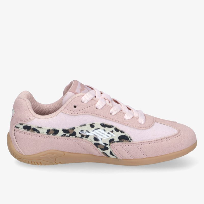 Leichter rosafarbener Sneaker mit auffälligem Leopardmuster, komfortabel und modisch mit flexibler Sohle