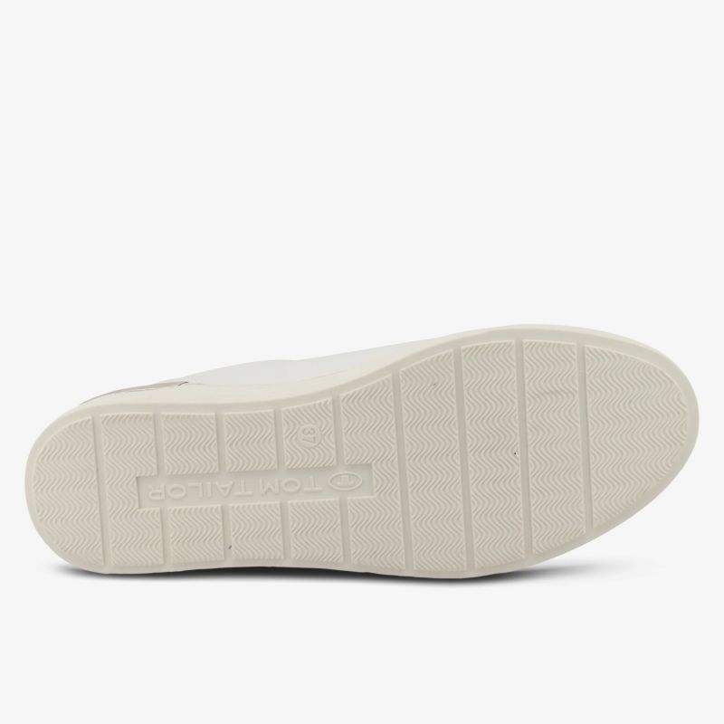 Weißer Schuh mit leichter, rutschfester und flexibler Sohle für hohen Tragekomfort