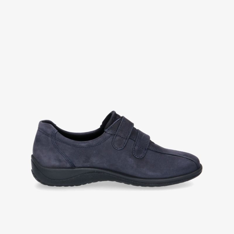 Bequemer, vielseitiger Schuh für den täglichen Gebrauch mit weichem Material und einfacher Klettverschluss-Bedienung.