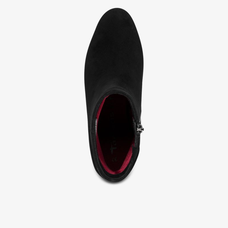 Schwarzer Schuh mit Reißverschluss in schlanker Form ohne sichtbare Schnürung