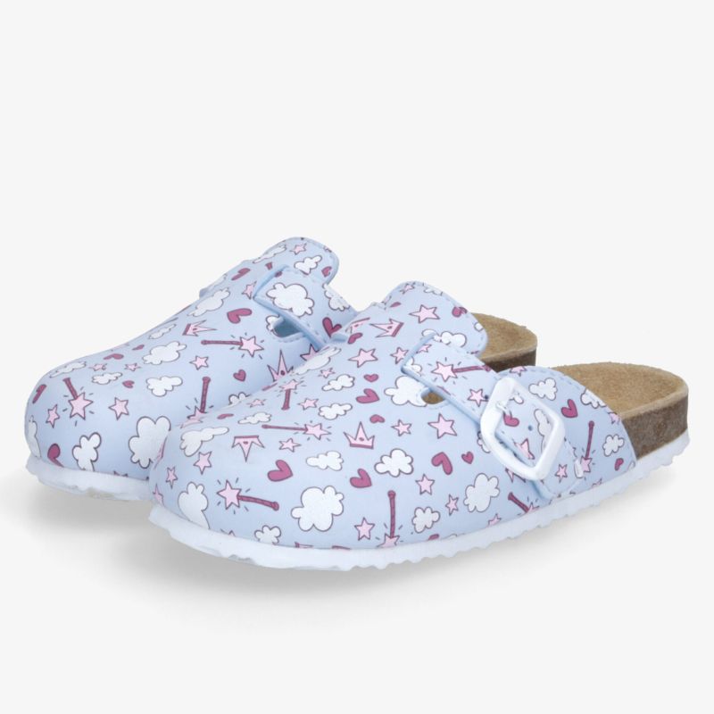 Leichte und bequeme blaue Clogs mit verstellbarem Riemen und weichem gepolstertem Innenbereich