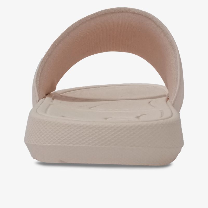 Beiger Schuh mit offener Vorderseite und gepolsterter Sohle für hohen Tragekomfort
