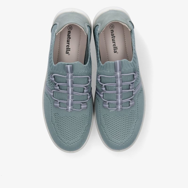 Bequeme und stilvolle Sneakers in Blau mit elastischer Schnürung und atmungsaktivem Material.