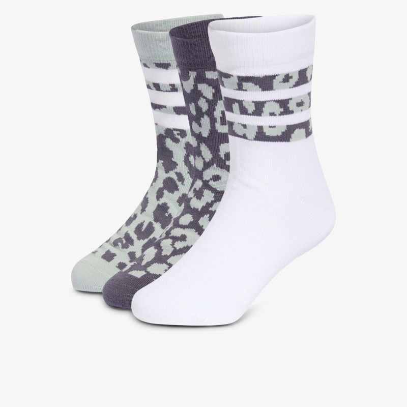 Drei sportliche Socken mit modischem Streifen- und Leopardenmuster, bequem und atmungsaktiv