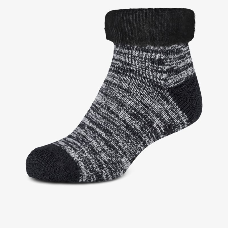 Bequemer, warmer und sportlicher schwarzer und grauer Socken mit elastischem Bund für optimalen Halt