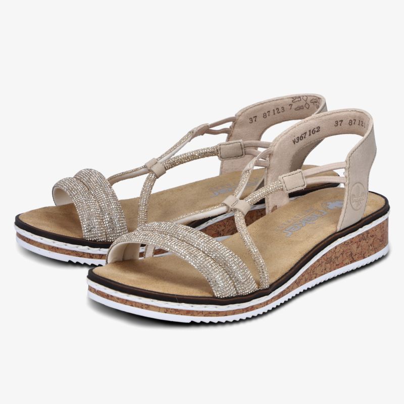 Bequeme Sandalen mit glitzernden Riemen und gepolsterter Sohle, ideal für den Sommer