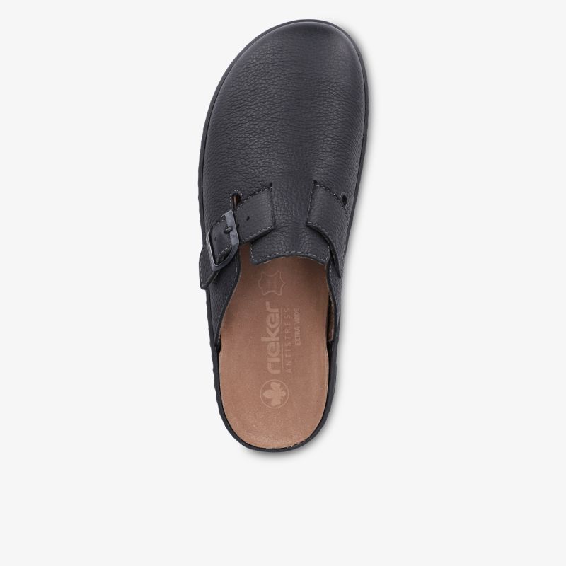 Bequemer schwarzer Lederschuh mit verstellbarem Riemen und rutschfester Sohle, hochwertige Verarbeitung