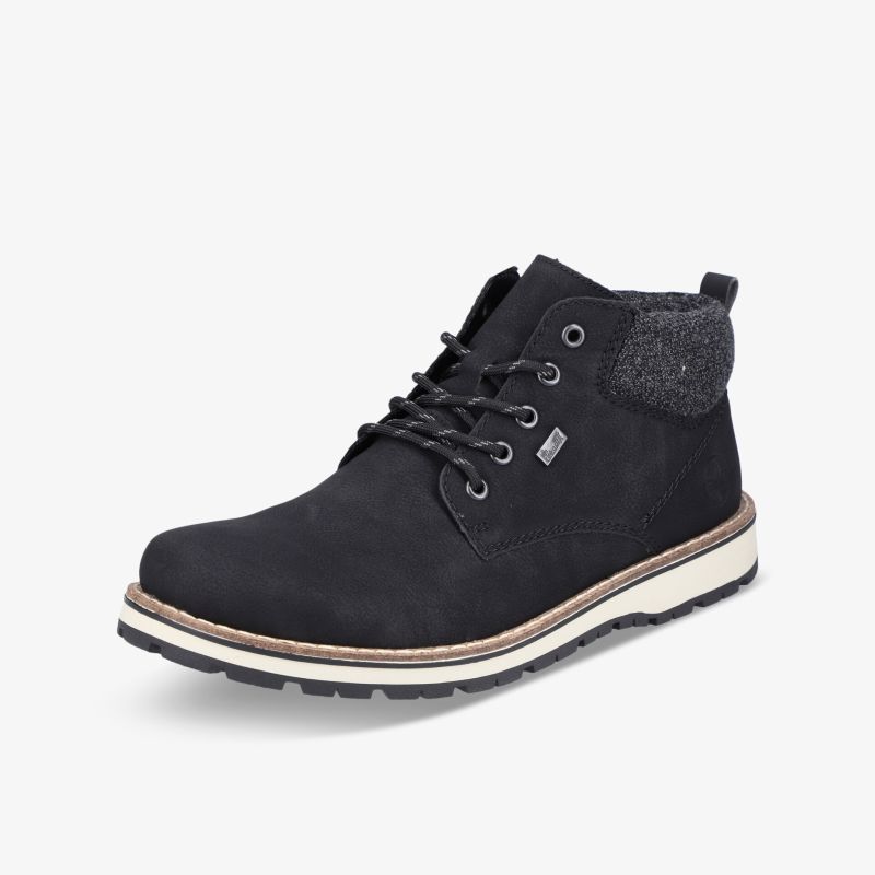 Schwarzer robuster Winter-Sneakerboot mit gepolstertem Kragen und rutschfester Sohle für hohen Tragekomfort