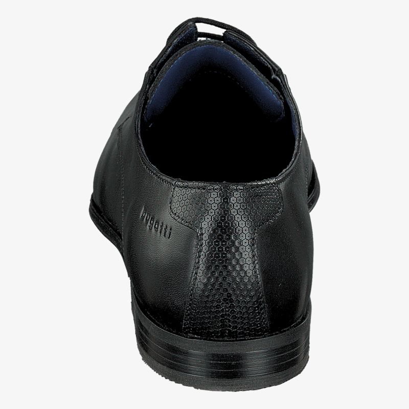 Eleganter schwarzer Lederschuh, rutschfeste Sohle, komfortables Design, robust und stilvoll