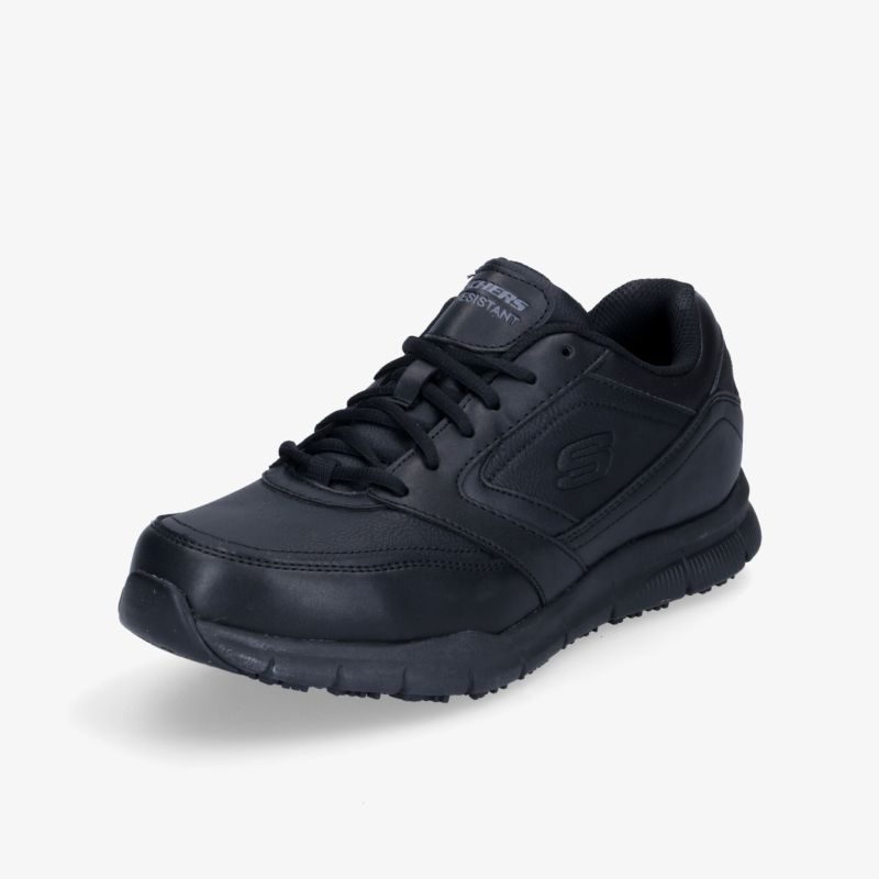Bequemer und robuster schwarzer Sneaker mit rutschfester Sohle für vielseitige Zwecke.