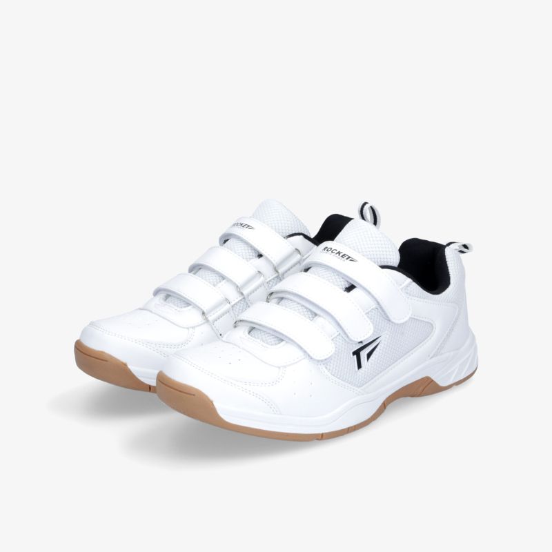Stylische weiße Sneaker mit Klettverschluss und rutschfester Sohle für optimalen Tragekomfort
