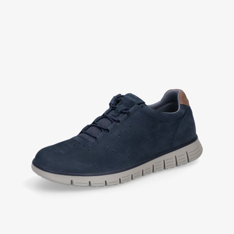 Leichter blauer Sportschuh mit flexibler Sohle und bequemem Design, perfekte Passform und modernes Aussehen