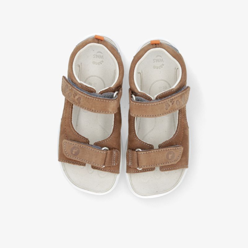 Bequeme braune Sandalen mit verstellbaren Riemen und gepolsterter Innensohle, ideal für ganztägigen Komfort