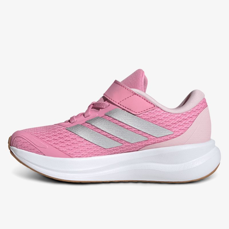 Rosafarbener Sneaker mit leichter, atmungsaktiver Bauweise und bequemer Passform, seitliche Ansicht