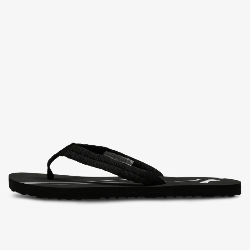 Leichter schwarzer Flipflop mit rutschfester Sohle und komfortablem Zehensteg für sommerlichen Tragekomfort