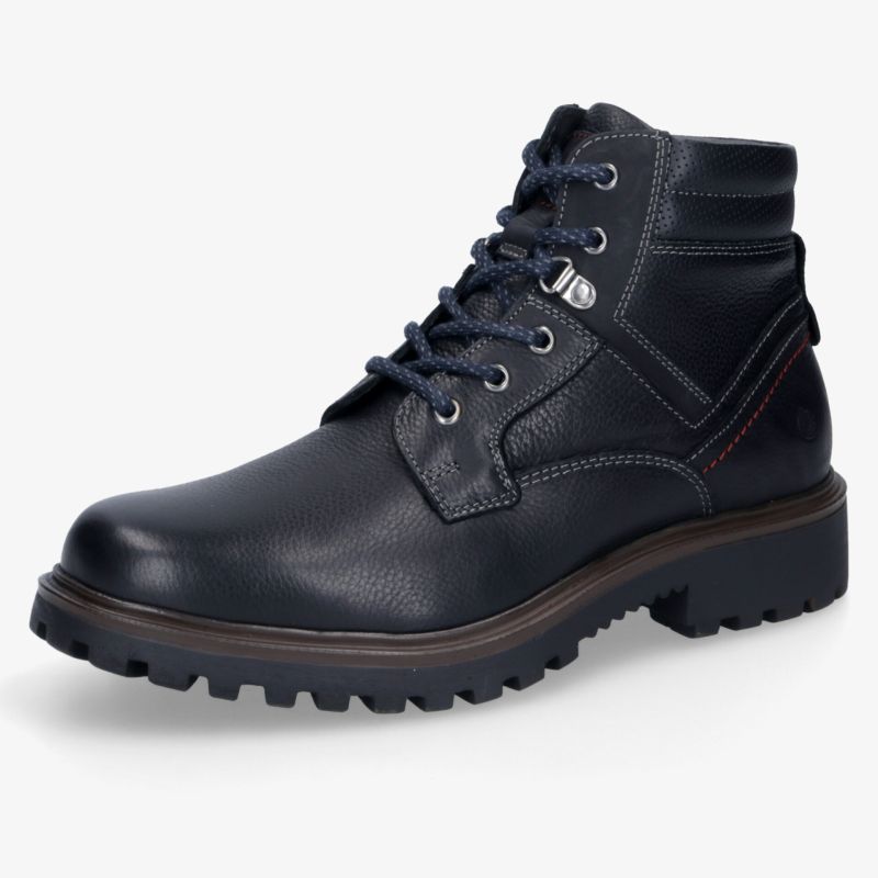 Hochwertiger Lederstiefel mit robuster Sohle und elegantem Design, ideal für vielseitige Einsätze.