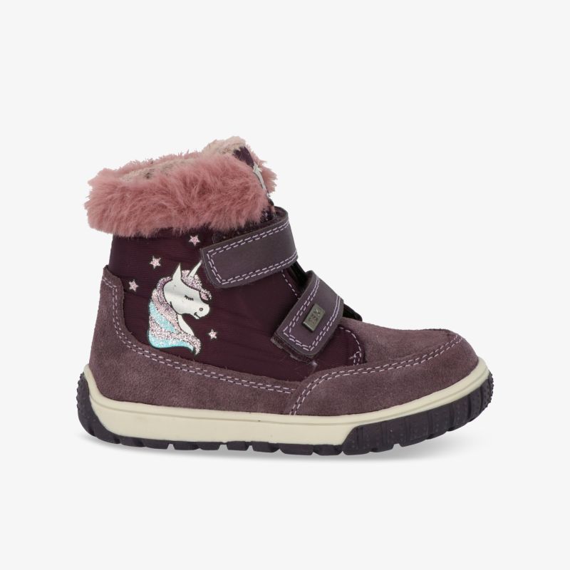 Robuster Stiefel mit Einhorn-Design, warmem Futter und praktischem Klettverschluss für kalte Tage