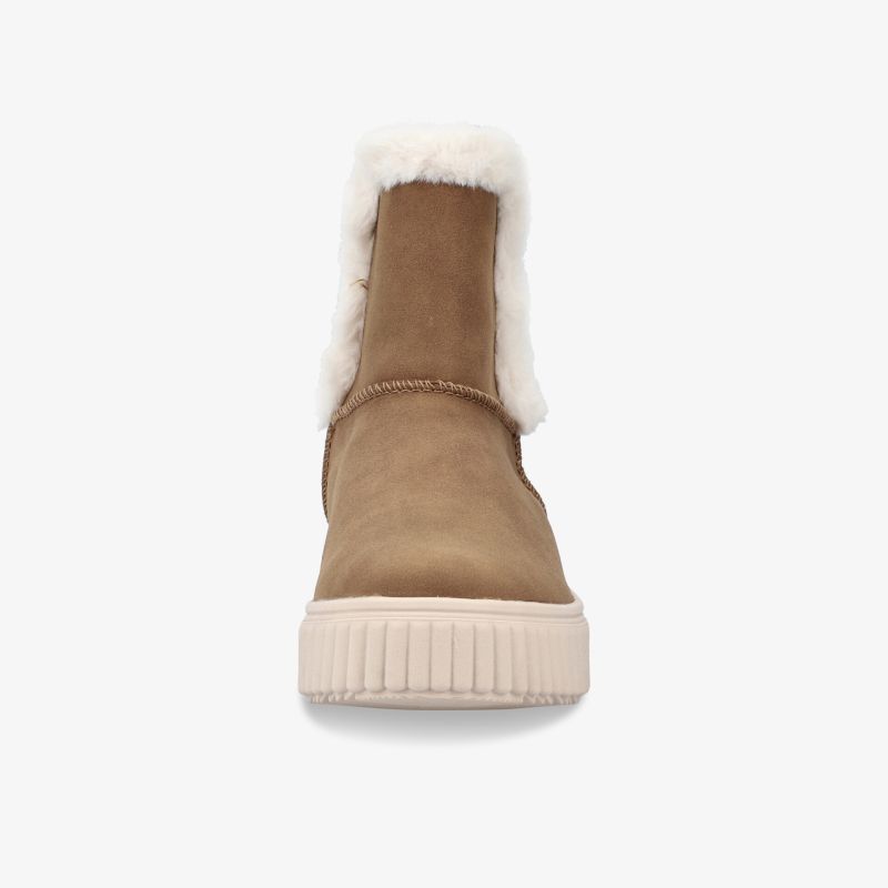 Warmer Winterstiefel in Taupe mit weichem Fellfutter und rutschfester Sohle, bequem und robust