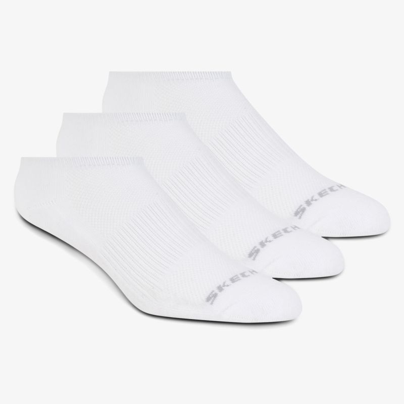 Weißes 3er-Pack kurze Sportsocken mit atmungsaktivem Mesh und bequemer Passform für den täglichen Gebrauch