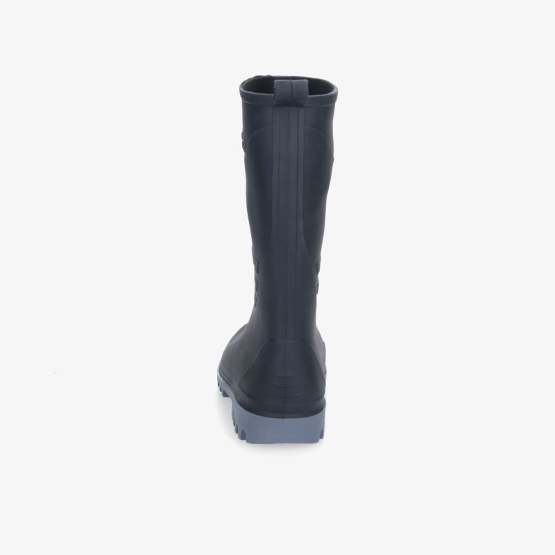 Robuster blauer Stiefel mit hohem Schaft und rutschfester Sohle, haltbar und bequem für verschiedene Einsätze