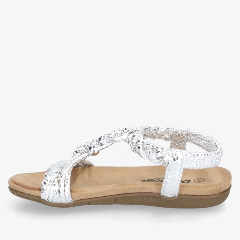 Elegante Sandale mit funkelndem Strass, bequemer Sohle und offenem Design für leichten Sommerkomfort