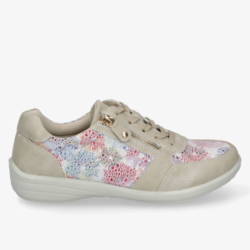 Eleganter Schnürschuh mit floralem Muster für hohen Tragekomfort und modernen Stil.