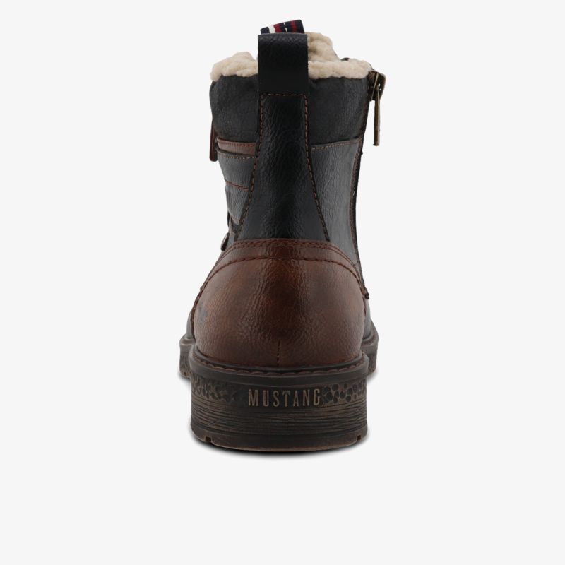 Robuster Schuh mit hochwertigem Leder, praktischem Reißverschluss und warmem Innenfutter, Rückansicht