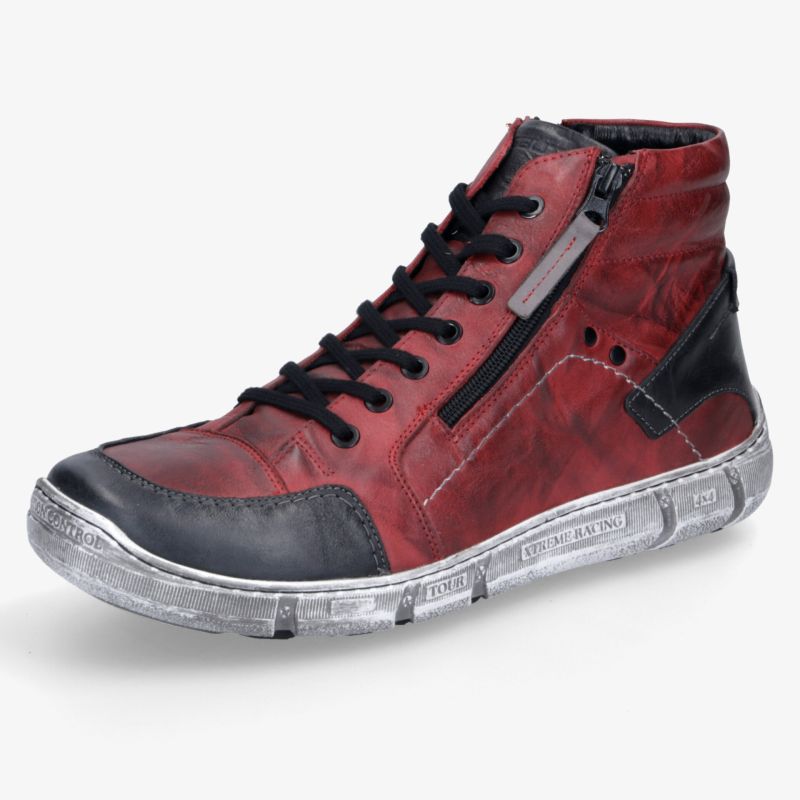 Rote sportliche Sneaker mit Reißverschluss, robuster Sohle und bequemer Passform für vielseitigen Komfort