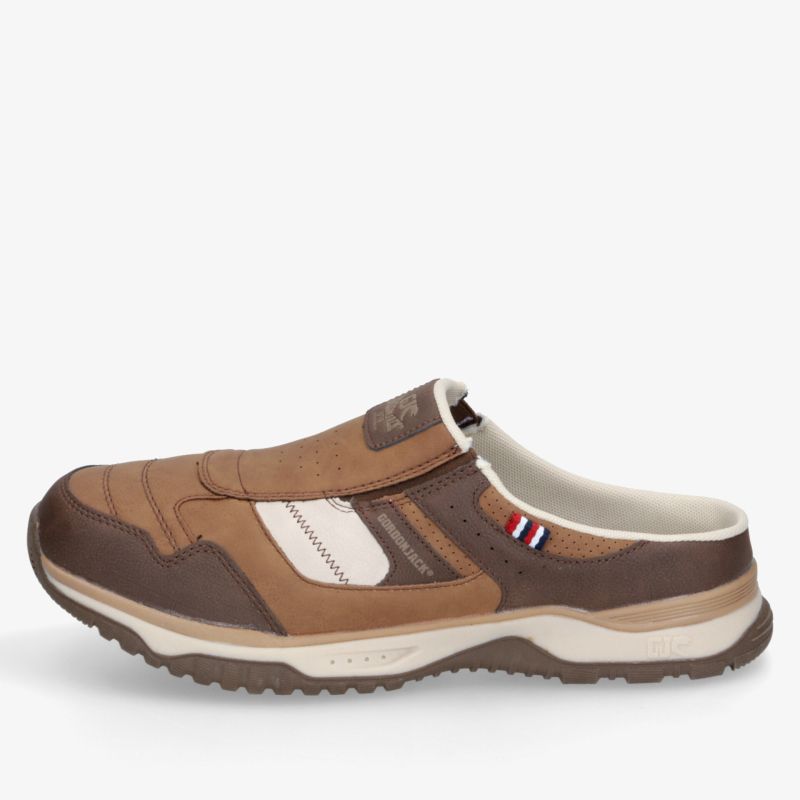 Bequemer braun-beiger Slip-On Sneaker mit rutschfester Sohle und flexiblem Einstieg, ideal für Alltag und Freizeit