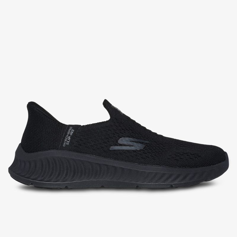 Schwarze Schuhe mit atmungsaktivem Strick und flexibler Sohle