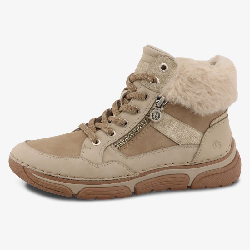 Bequemer Sneaker mit warmer Fellfütterung, robustem Profil und praktischem Reißverschluss, sportlich und vielseitig