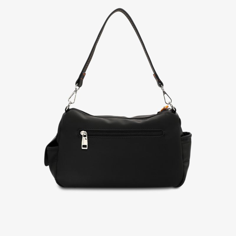 Elegante schwarze Handtasche mit praktischem Reißverschluss und vielseitigem Design.