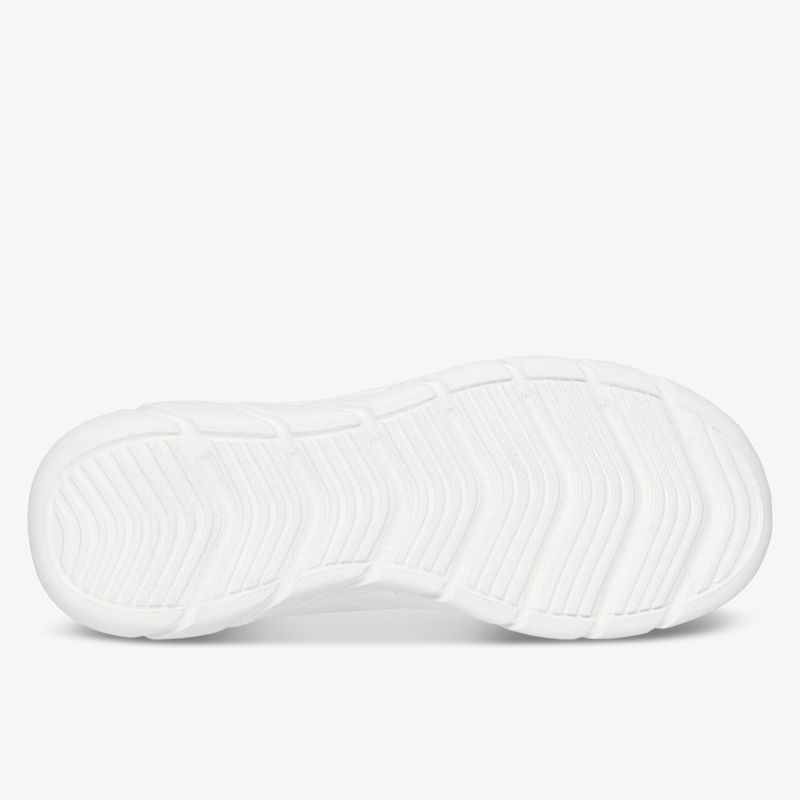 Weiße Schuhsohle mit rutschfestem Profil und flexibler, robuster Struktur für optimalen Halt