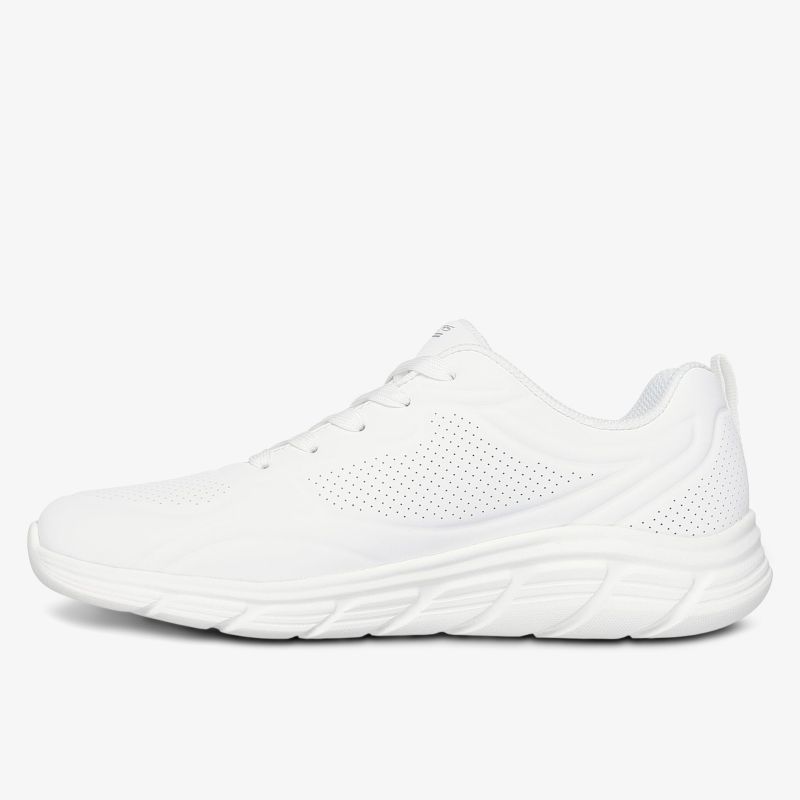 Leichter weißer Sportschuh mit atmungsaktivem Obermaterial und flexibler Sohle für hohen Tragekomfort