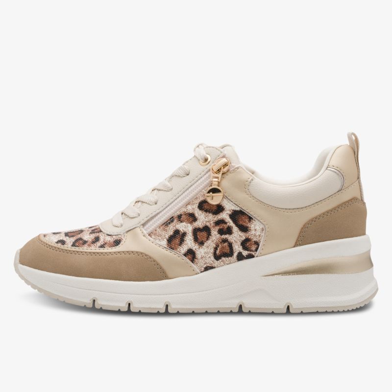 Bequemer Sneaker mit modischem Leopardenmuster, gepolstert und rutschfester Sohle für leichten Komfort