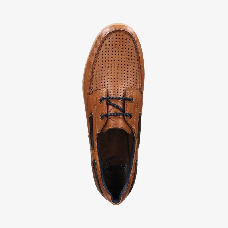 Brauner perforierter Lederschuh mit Schnürung für komfortablen und stilvollen Auftritt in eleganter Optik
