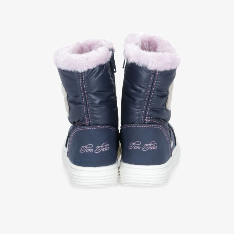 Warm gefütterte blaue Winterstiefel mit Reißverschluss und rutschfester Sohle, robust und bequem