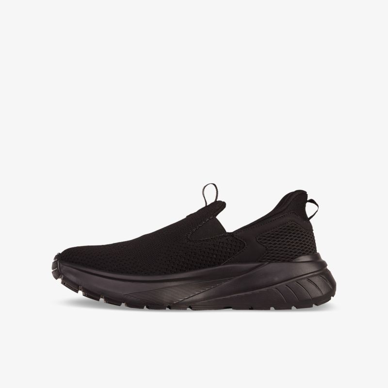 moderner schwarzer slip-on Schuh mit leichter, rutschfester Sohle und flexiblem, bequemem Design